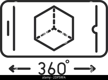 augmented reality smartphone simulation 360 degree vector illustration line style Stock Vector