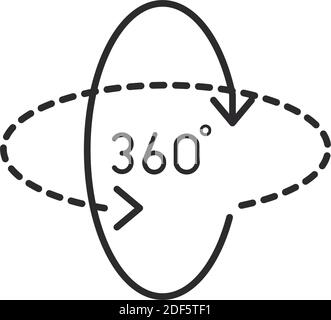 augmented reality angle 360 degrees view vector illustration line style Stock Vector