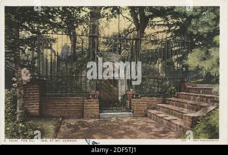 The Old Tomb, Mt. Vernon, Va., still image, Postcards, 1898 - 1931 Stock Photo