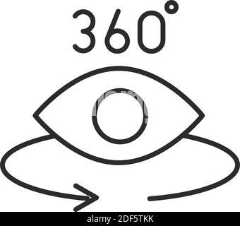 augmented reality eye with rotating arrow and 360 degree vector illustration line style Stock Vector