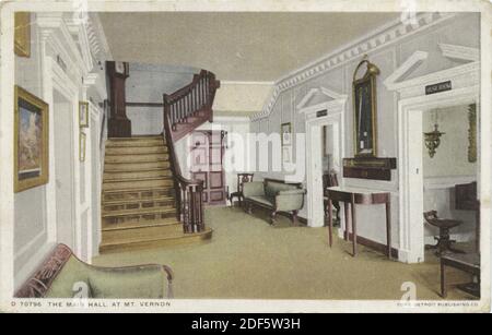 The Main Hall, Mt. Vernon, Va., still image, Postcards, 1898 - 1931 Stock Photo