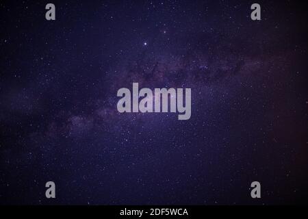 Universe filled with stars, nebula and galaxy. Stars in space or night sky. Landscape with gradient blue purple Milky way galaxy. Night sky with stars Stock Photo