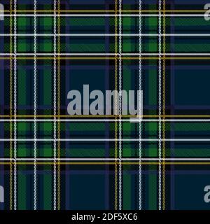 Checkered seamless pattern in Scottish style. Tartan. A classic Christmas geometric pattern. Woolen blue and green fabric. Stock Vector