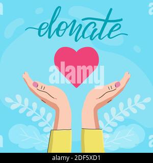 Charity or donation concept. Stock Vector