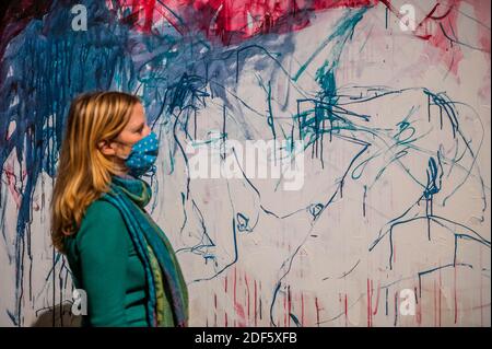London, UK. 3rd Dec, 2020. It didnt stop, I didn't stop, 2019, by Emin - work of British artist Tracey Emin RA and the Norwegian Expressionist Edvard Munch at the Royal Academy. The RA reopens its London spaces after the second Coronavirus Lockdown ends. Credit: Guy Bell/Alamy Live News Stock Photo