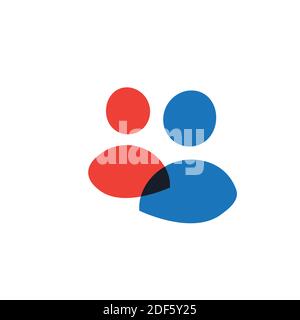 Vector user group icon. Two people, friends icon. Stock vector illustration isolated Stock Vector