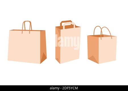 3d Realistic Vector Icon White Carton Shopping Bag Isolated On White  Background Stock Illustration - Download Image Now - iStock