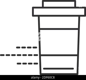 fast delivery food takeaway coffee cup vector illustration line style design Stock Vector