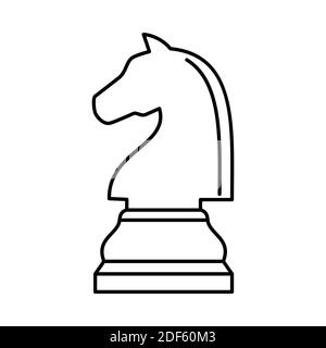 White chess knight piece on white background Stock Vector
