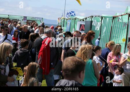 The Holy Fair, Low Green, Ayr, Ayrshire, 20 Jun 2015. Charity stalls , fun and games to raise money for a variety of charities, based on the Robert Burns poem Stock Photo