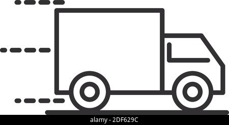 delivery truck transport logistic vector illustration line style design Stock Vector