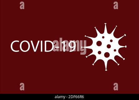 Coronavirus COVID-19 symbol on a red background. Stock Vector