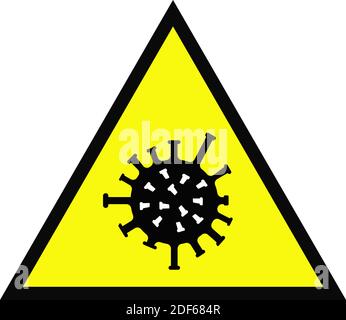 A triangular sign warning of the danger of coronavirus infection. Stock Vector
