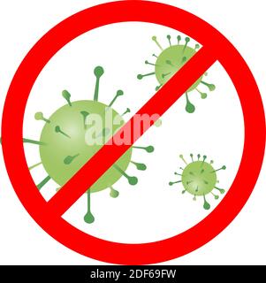 Coronavirus infection warning sign illustration on a white background. Stock Vector