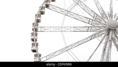 White ferris wheel isolated on white background Stock Photo