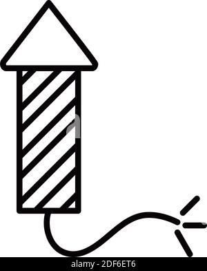 rocket fireworks celebration festive celebration party, line icon style vector illustration Stock Vector
