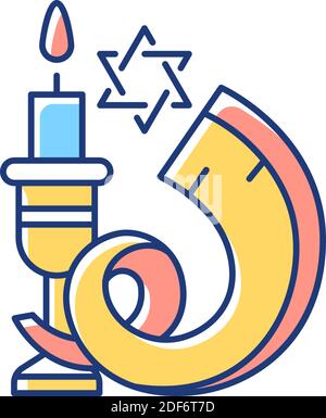 Shofar RGB color icon Stock Vector