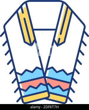 Tallit and tzitzit RGB color icon Stock Vector