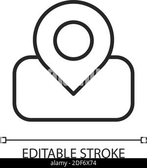 Maps app pixel perfect linear icon Stock Vector
