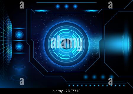 abstract background interface futuristic technology with electronic circuit line and globe.  vector illustration Stock Vector