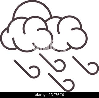 weather clouds sun and wind forecast vector illustration line icon style Stock Vector