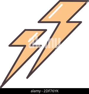 weather lightning power stormy vector illustration line and fill style Stock Vector
