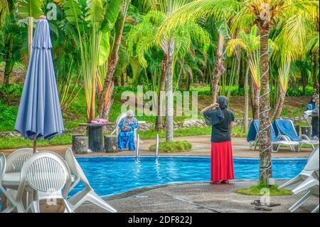 Swimming Pool At Virgo Batik Resort Teluk Batik Beach Perak Malaysia Stock Photo Alamy