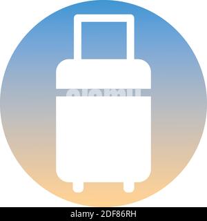 Luggage symbol of a set. White luggage icon, on gradient button. Use for banner, card, poster, brochure, banner, app, web design. Easy to edit. Vector Stock Vector