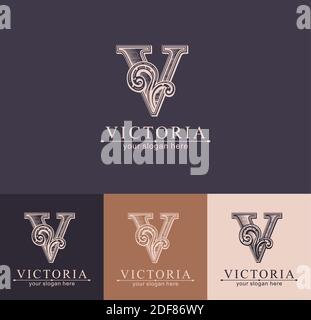 Letter V logo template Monnogram delicate floral design Personal Letter V logo template Monnogram delicate floral design Personal