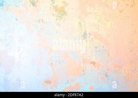 Old plastered wall painted in colorful spring colors Stock Photo