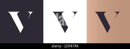 V letter logo template. Minimalistic monogram. Personal logo. Vector design. Stock Vector