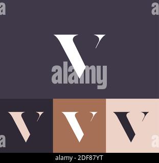 V letter logo template. Minimalistic monogram. Personal logo. Vector design. Stock Vector