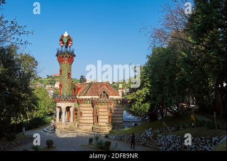 Detail of the dome of the House El Capricho, His real name is Villa Quijano, designed by architect Antonio Gaudi in the town of Comillas in Cantabria, Stock Photo