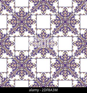 Abstract vector seamless pattern with bright tribal ornament Stock Vector