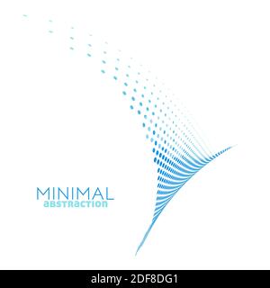 Minimal blue dotted abstraction on white background. Simple vector graphics Stock Vector