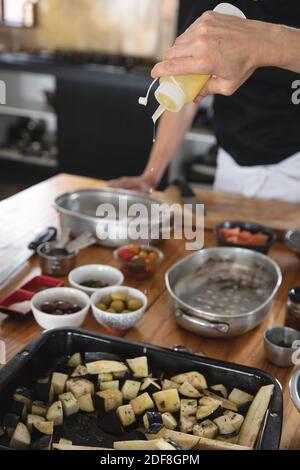 Divserse group of chefs in kitchen Stock Photo