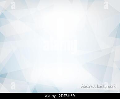 Abstract light blue and gray horizontal background textured by chaotic triangles. Geometrical vector pattern. CMYK color mode Stock Vector