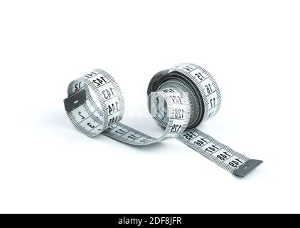 The flexible centimeter is isolated on a white Stock Photo