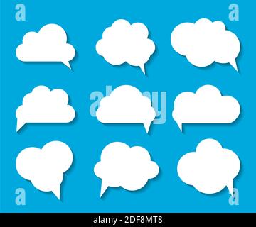 Set of Cloud Shaped Speech Bubbles Vector Illustration Stock Photo - Alamy