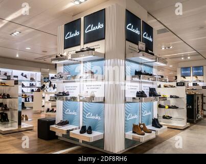 Fort Ft. Lauderdale Florida,Sunrise,Sawgrass Mills mall,Clarks Bostonian  Outlet,shoes,product products display sale,front entrance,promotion 50%  disco Stock Photo - Alamy