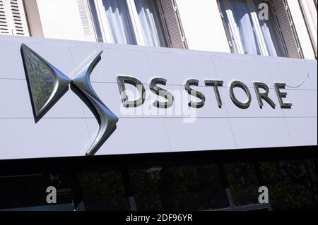 A shop sign of DS (citroen) on April 14, 2020 in Paris, France. Photo by David Niviere/ABACAPRESS.COM Stock Photo