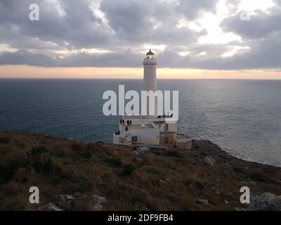 Salento: Cape Otranto lighthouse Stock Photo
