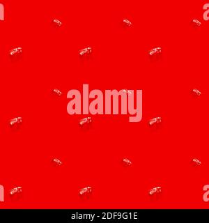 red gift boxes on red background. Seamless pattern, holiday concept  Stock Photo