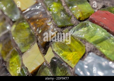 Multi-colored pieces of glass Stock Photo