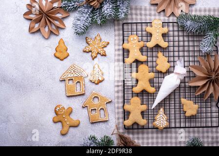 Traditional Christmas gingerbread cookies Stock Photo