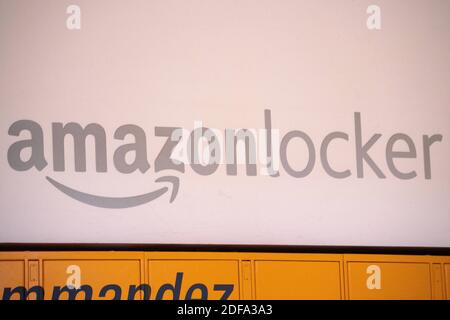 A Shop Sign of Amazon locker, on May 14, 2020 in Paris, France. Photo by David Niviere/ABACAPRESS.COM Stock Photo