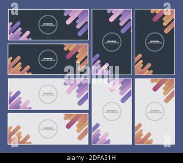 Set of Abstract colorful minimal covers pattern Stock Vector