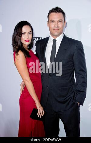 File photo dated October 11, 2014 of Megan Fox and Brian Austin Green attend the Ferrari?s 60th Anniversary in the USA black-tie Gala at the Wallis Annenberg Center for Performing Arts in Beverly Hills, Los Angeles, CA, USA. After nearly 10 years of marriage and three children together, Megan Fox and Brian Austin Green have split. The 'Beverly Hills, 90210' star confirmed the news on his podcast “…With Brian Austin Green,' in an episode titled “Context.” Photo by Lionel Hahn/ABACAPRESS.COM Stock Photo
