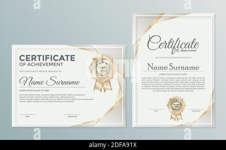 Professional certificate template diploma award design Stock Vector