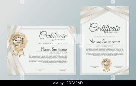 Professional certificate template diploma award design Stock Vector
